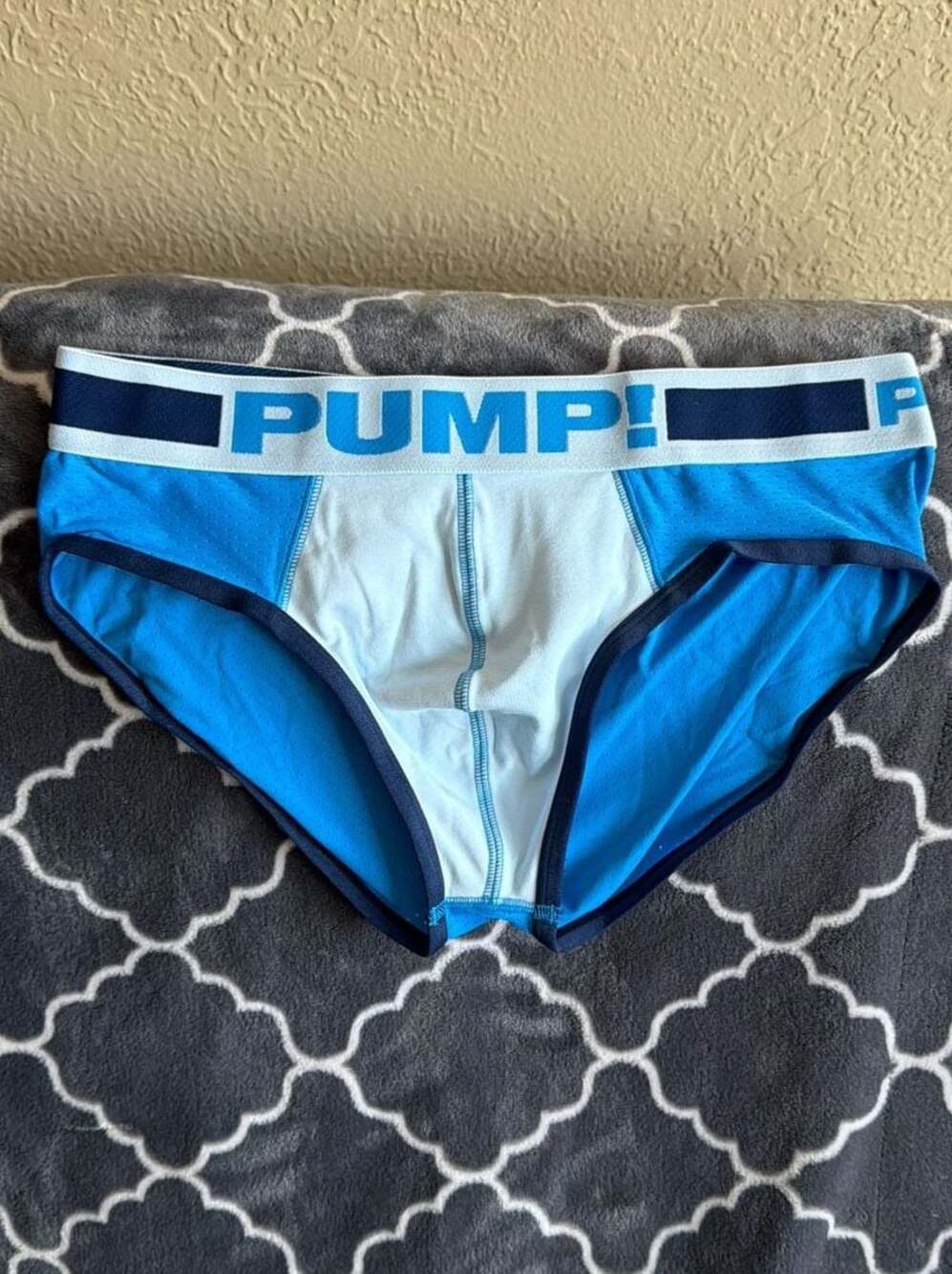 PUMP! True Blue Brief Designer Men's Mesh Underwear Size Large